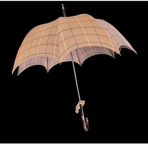 Burberry Beige and Red Plaid Umbrella